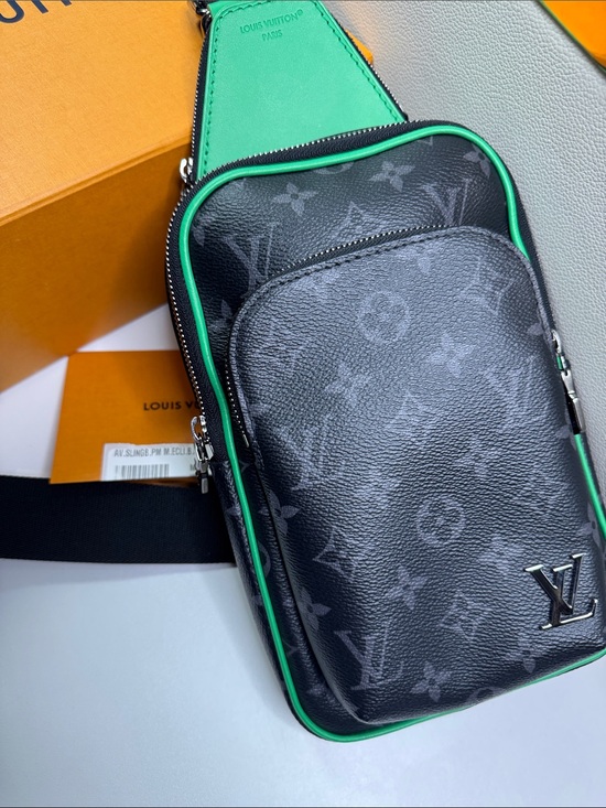 Louis Vuitton Other - Unisex Louis Vuitton avenue slingbag eclipse black/green leather crossbody bag